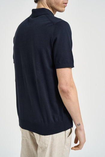 Polo uomo in maglia blu - 3