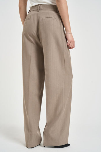 Pantalone donna a gamba dritta tortora - 3
