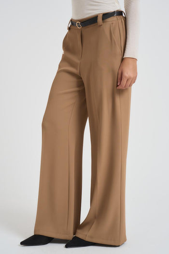 Pantalone donna flare cammello - 3