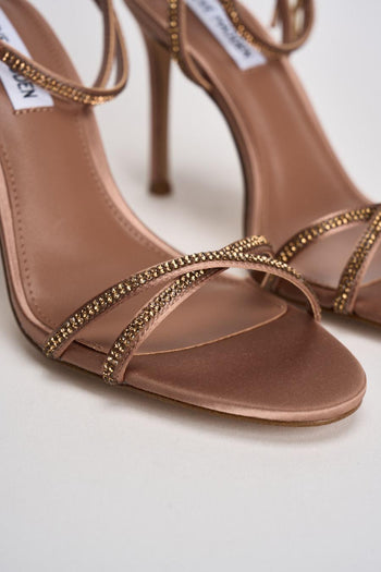 Sandalo donna con tacco bronzo e strass - 4