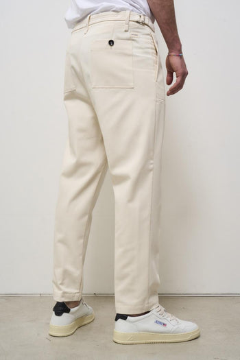 Men's regular fit cream trousers - 3