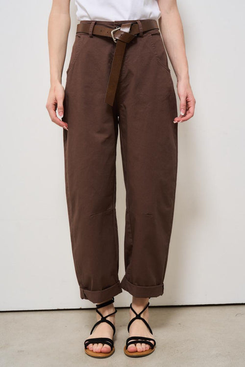 Pantalone donna balloon marrone