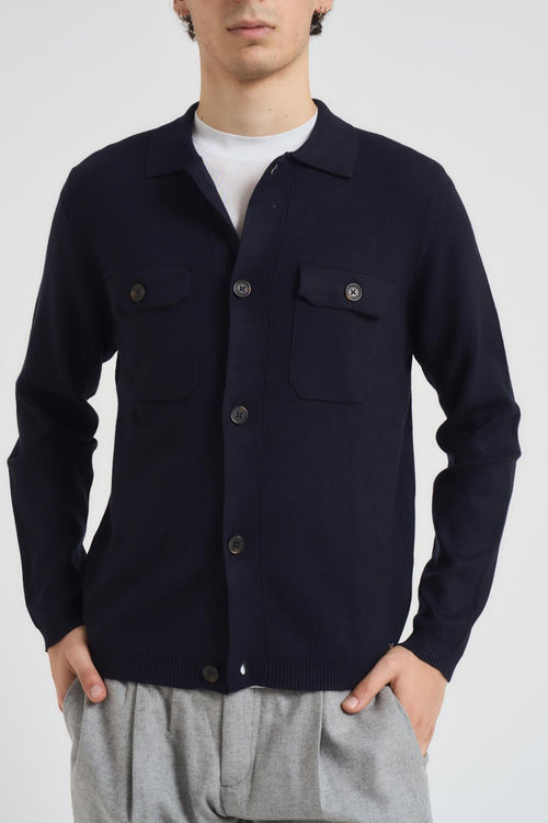 Giacca camicia uomo blu - 2