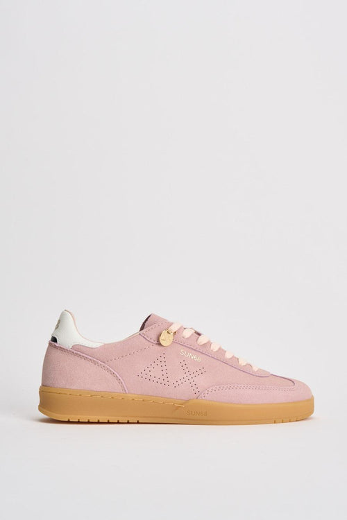 Sneakers donna in suede rosa