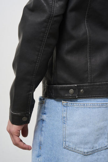 Giubbotto uomo biker nero - 5