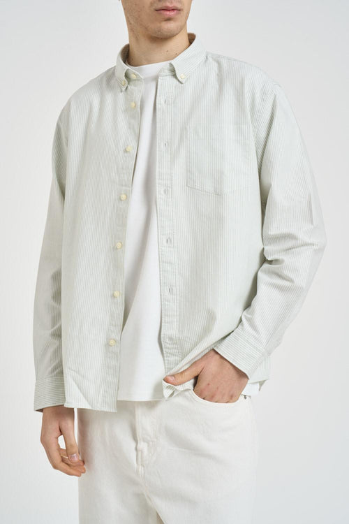 Camicia uomo gessata bianca - 2