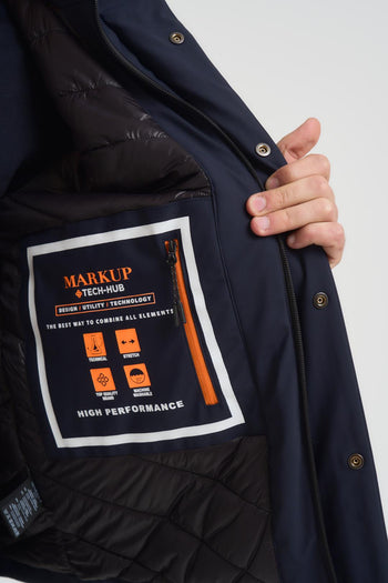 Giubbotto uomo con cappuccio blu - 8