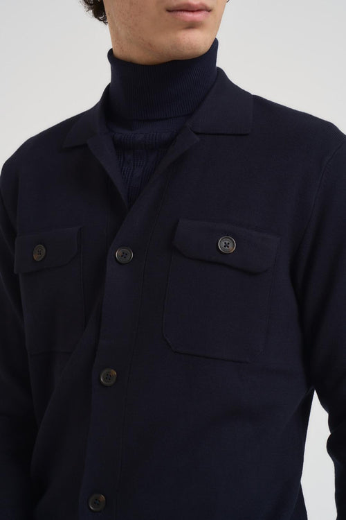 Cardigan in maglia uomo blu notte - 2