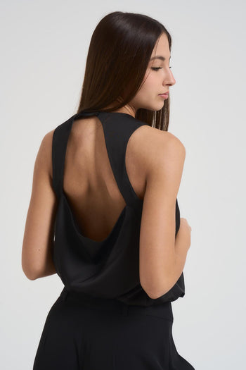 Top donna girocollo nero - 3