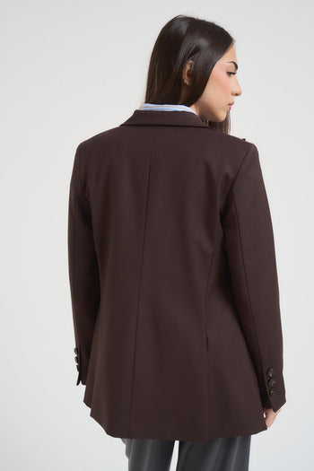 Giacca donna doppiopetto marrone - 5