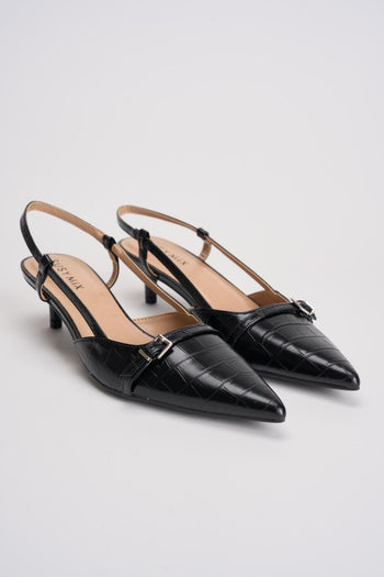 Slingback donna pitonate nere - 3