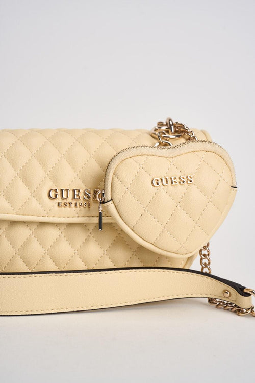Borsa donna a tracolla giallo pastello matelassé - 2
