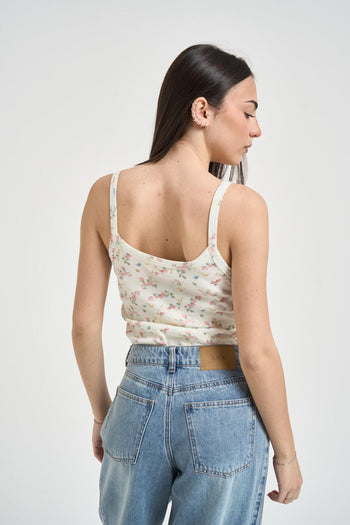 Top donna a fantasia floreale - 3