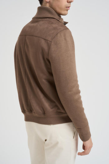 Giubbotto uomo in suede marrone - 5