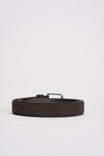 Cintura uomo in suede marrone - 3
