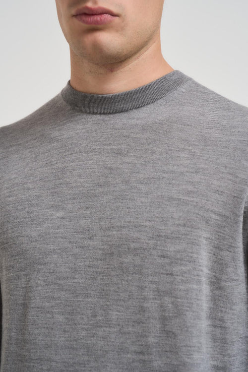 Maglia uomo girocollo grigio chiaro - 2