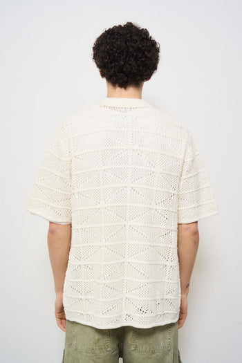 Camicia uomo in maglia panna - 4