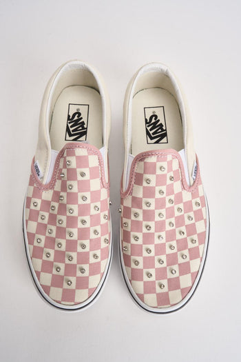 Sneakers donna Classic slip-on scacchi rosa - 5