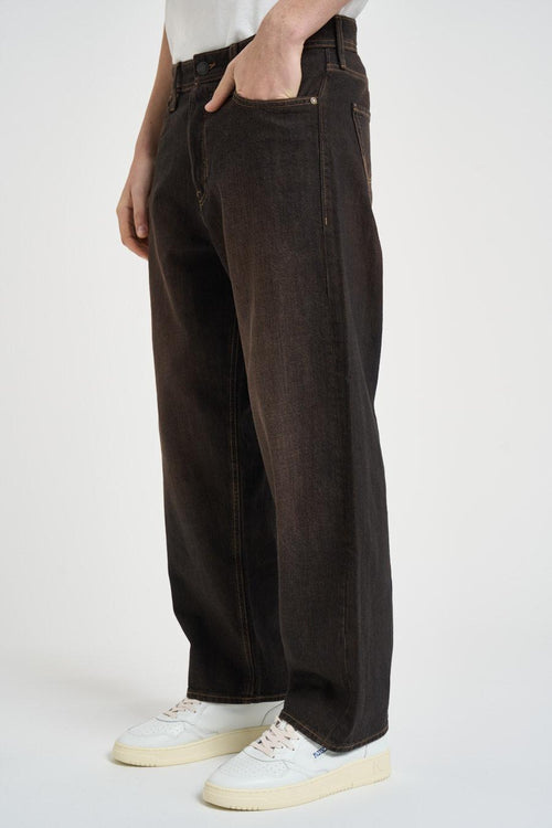 Jeans uomo wide leg in denim nero - 2