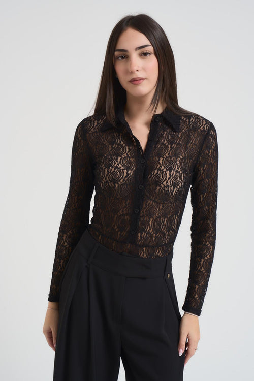 Body donna in pizzo nero