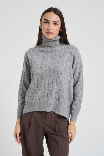 Maglione a trecce in misto cashmere - 3