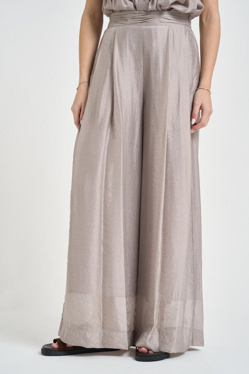 Pantalone donna a palazzo tortora - 2