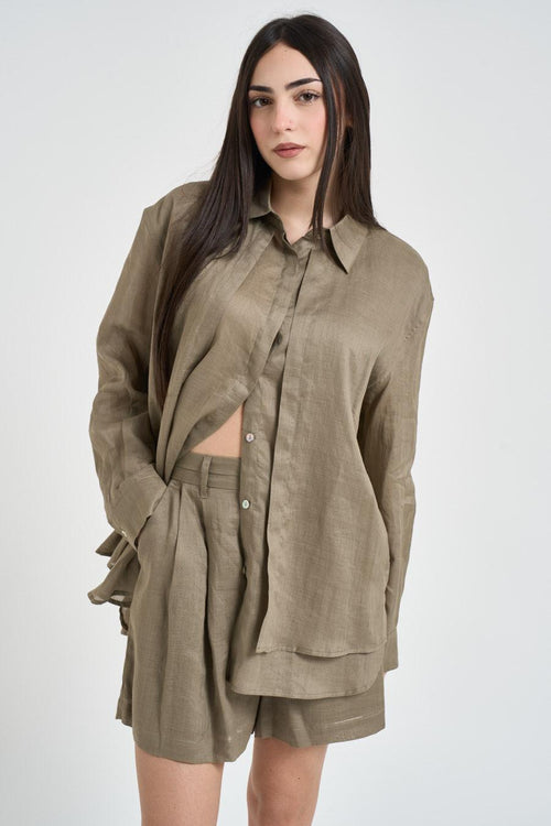 Camicia donna verde oliva - 2