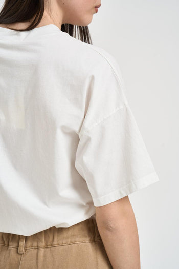 T-shirt donna girocollo bianca con stampa - 4