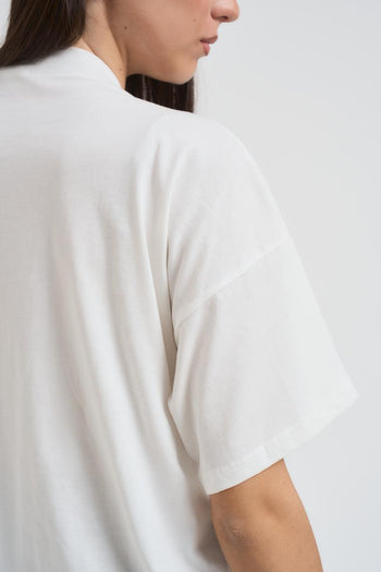 T-shirt donna girocollo bianca - 5