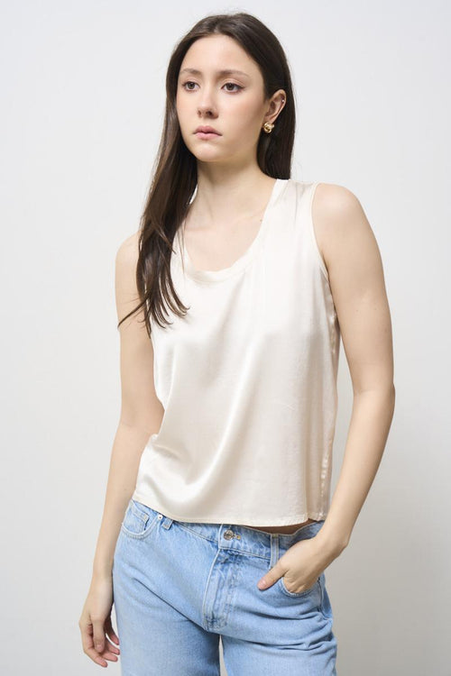 White satin women's top
