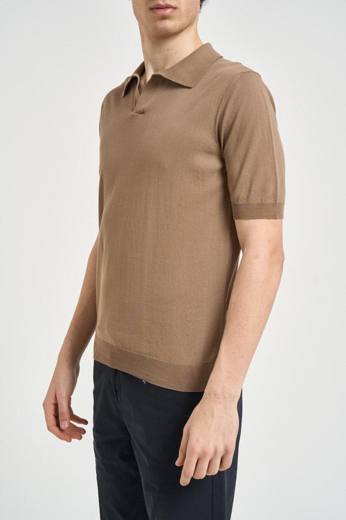 Polo uomo in maglia tabacco - 2