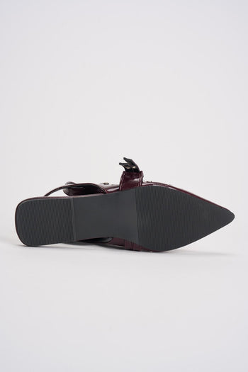Slingback donna bordeaux con borchie - 8