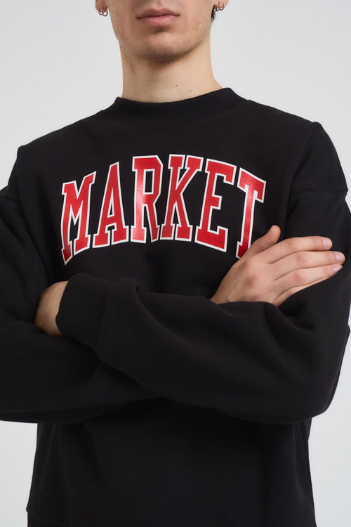 Felpa uomo girocollo con stampa nera - 2