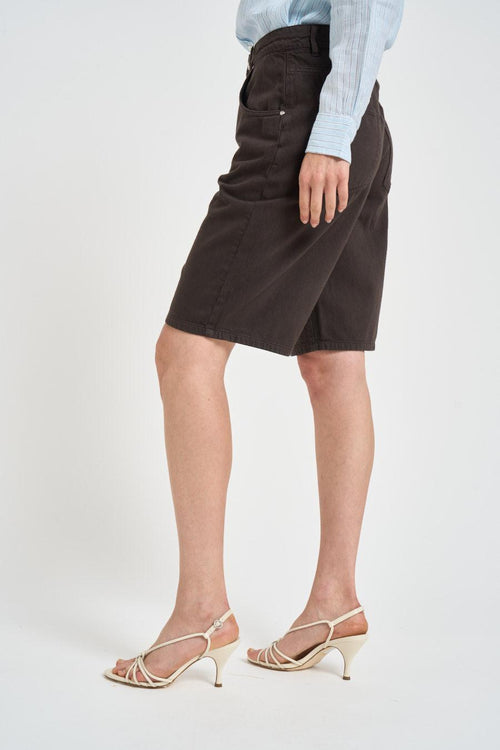 Bermuda donna in denim moro - 2