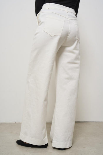 Jeans donna a palazzo bianco - 5