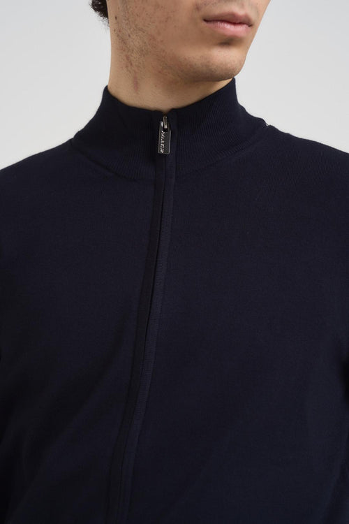 Maglia uomo con zip blu - 2