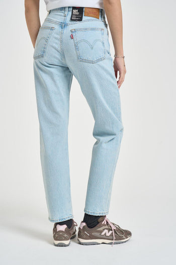 Jeans donna 501 cropped in denim blu chiaro - 5
