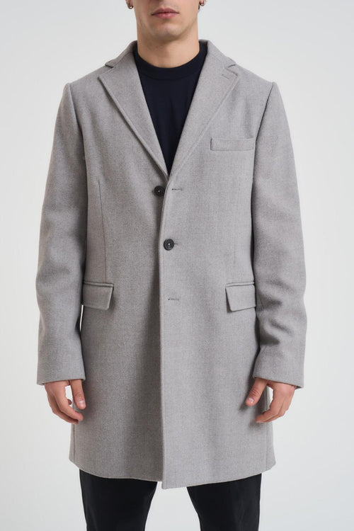 Cappotto uomo monopetto grigio chiaro