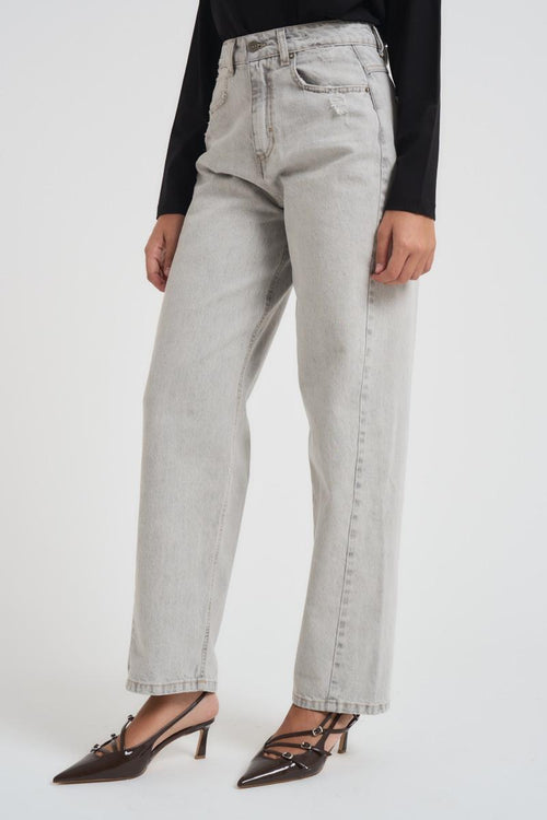Jeans donna regular in denim grigio - 2
