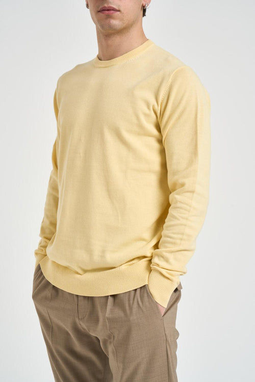 Maglia uomo girocollo giallo pastello - 2