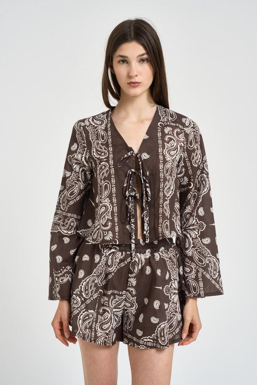 Camicia donna fantasia bandana moro - 1