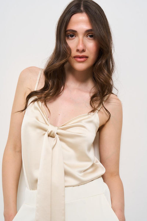 Top donna con fiocco panna - 2