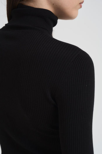 Abito donna collo alto nero - 5