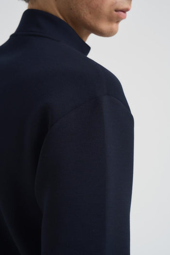 Felpa uomo con zip blu - 5