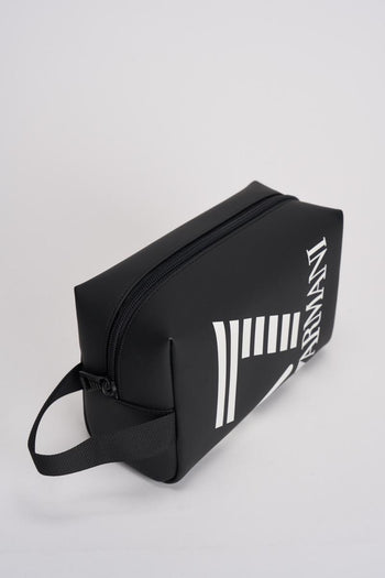 Beauty case uomo nero con logo bianco - 4