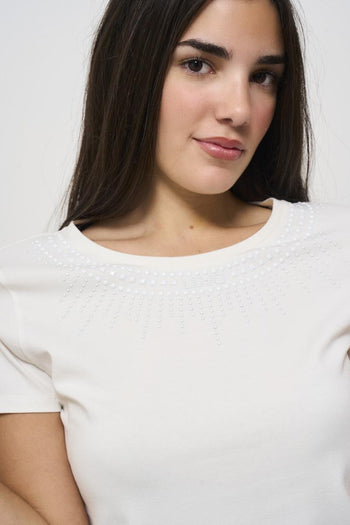 Women's white crew neck t-shirt - 3