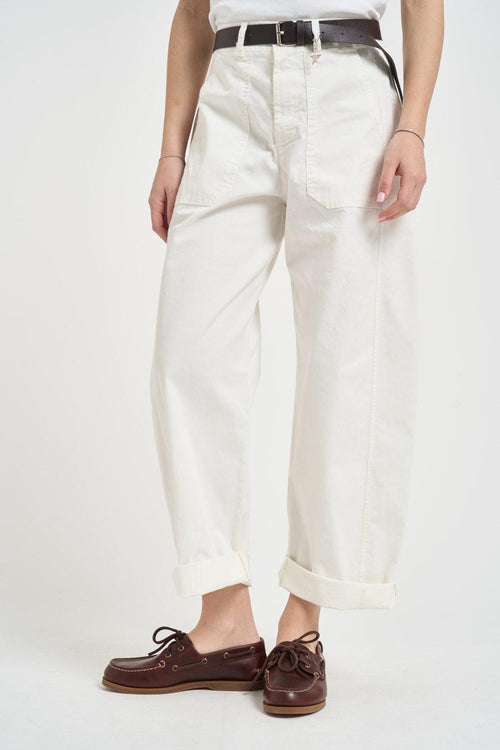 Pantalone donna carrot fit latte<BR/>