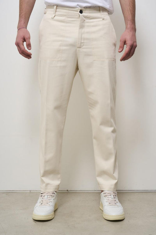 Men's regular fit cream trousers