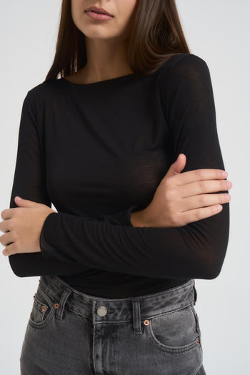 Maglia donna scollo a barchetta moro - 3