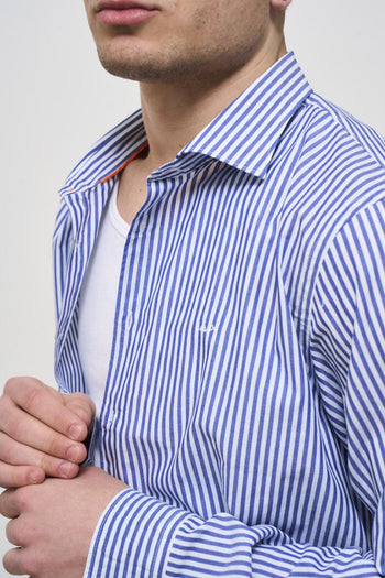 Camicia uomo a righe blu - 3